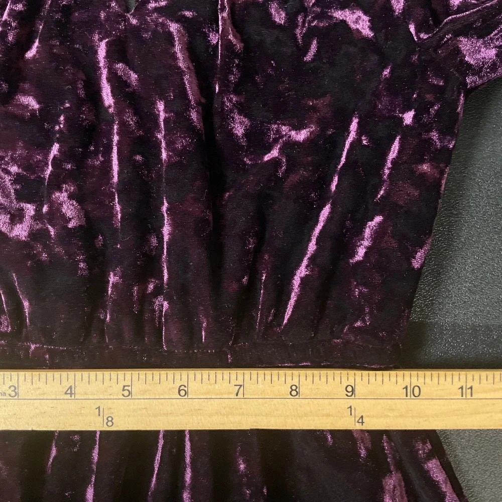 Bonnie Jean Dress Kids Girls 8 Purple Crushed Velvet Long Sleeve Holiday Party